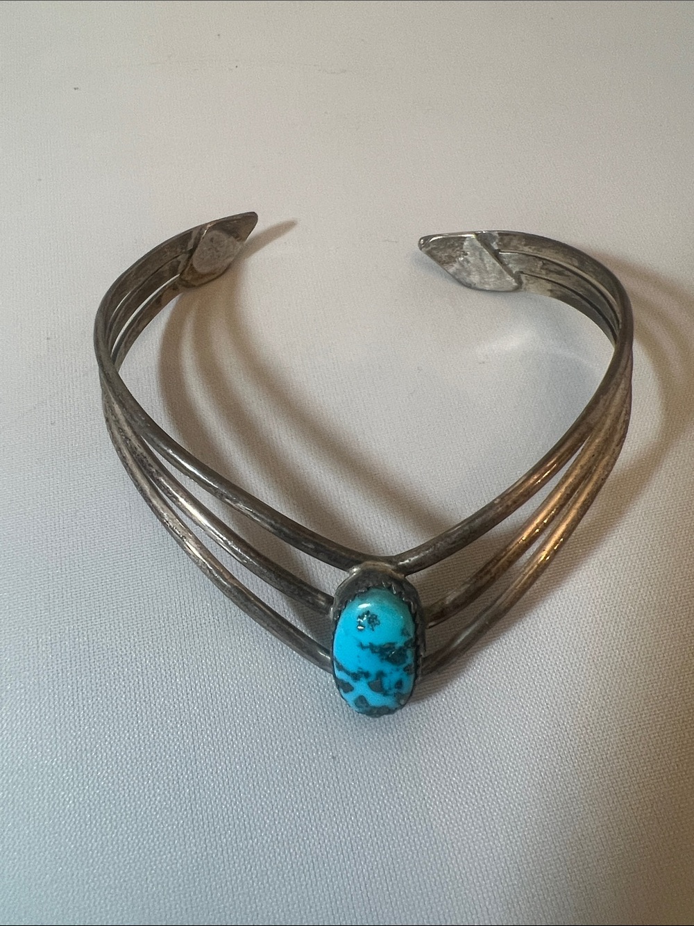 Sterling Silver Turquoise Cuff Bracelet - Blue Stone